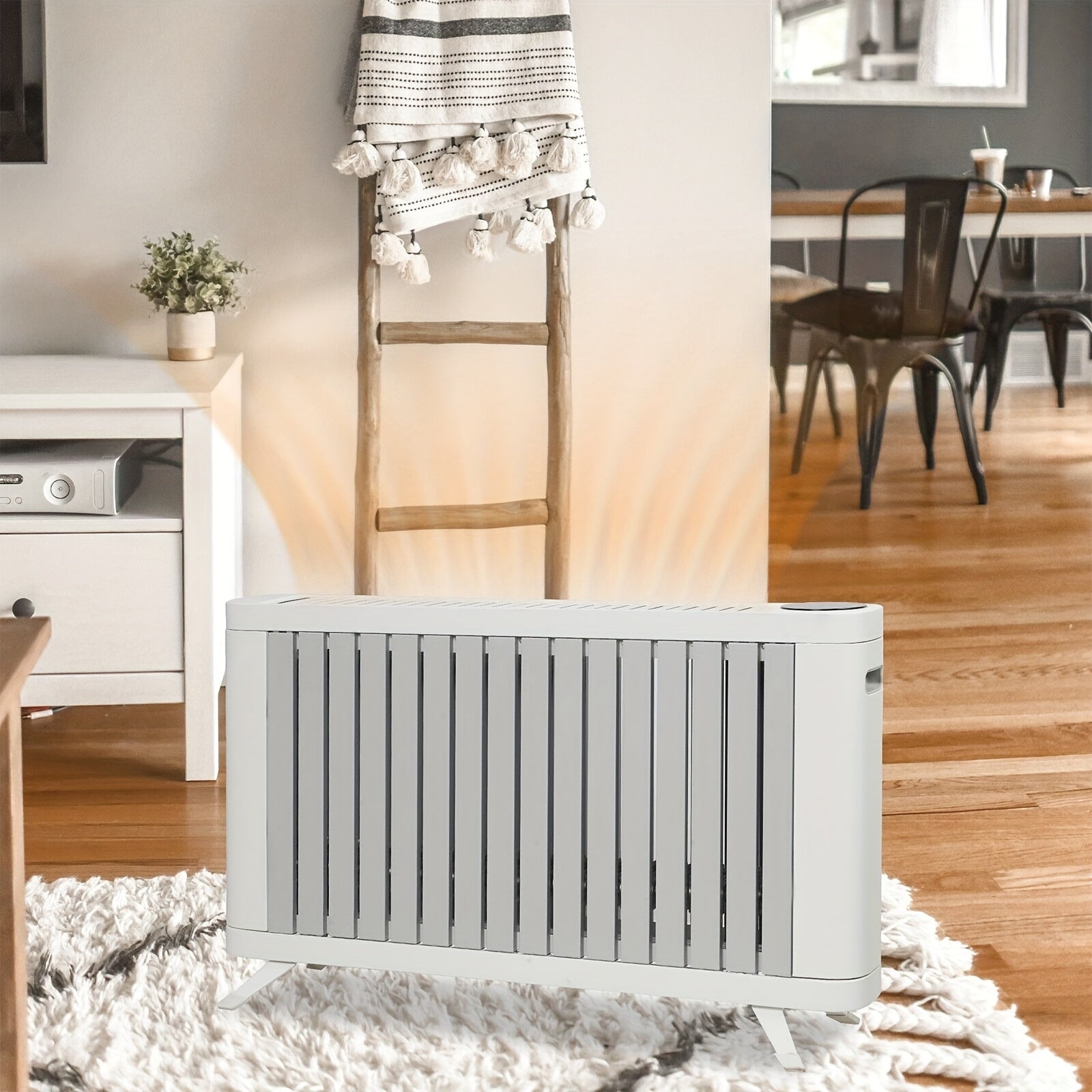 Electric Space Heater (600W-1500W) with LED Touch Screen Control, Tip-Over And Overheat Protection, 3 Heating Modes, Portable Heater for Bedroom Home Office
