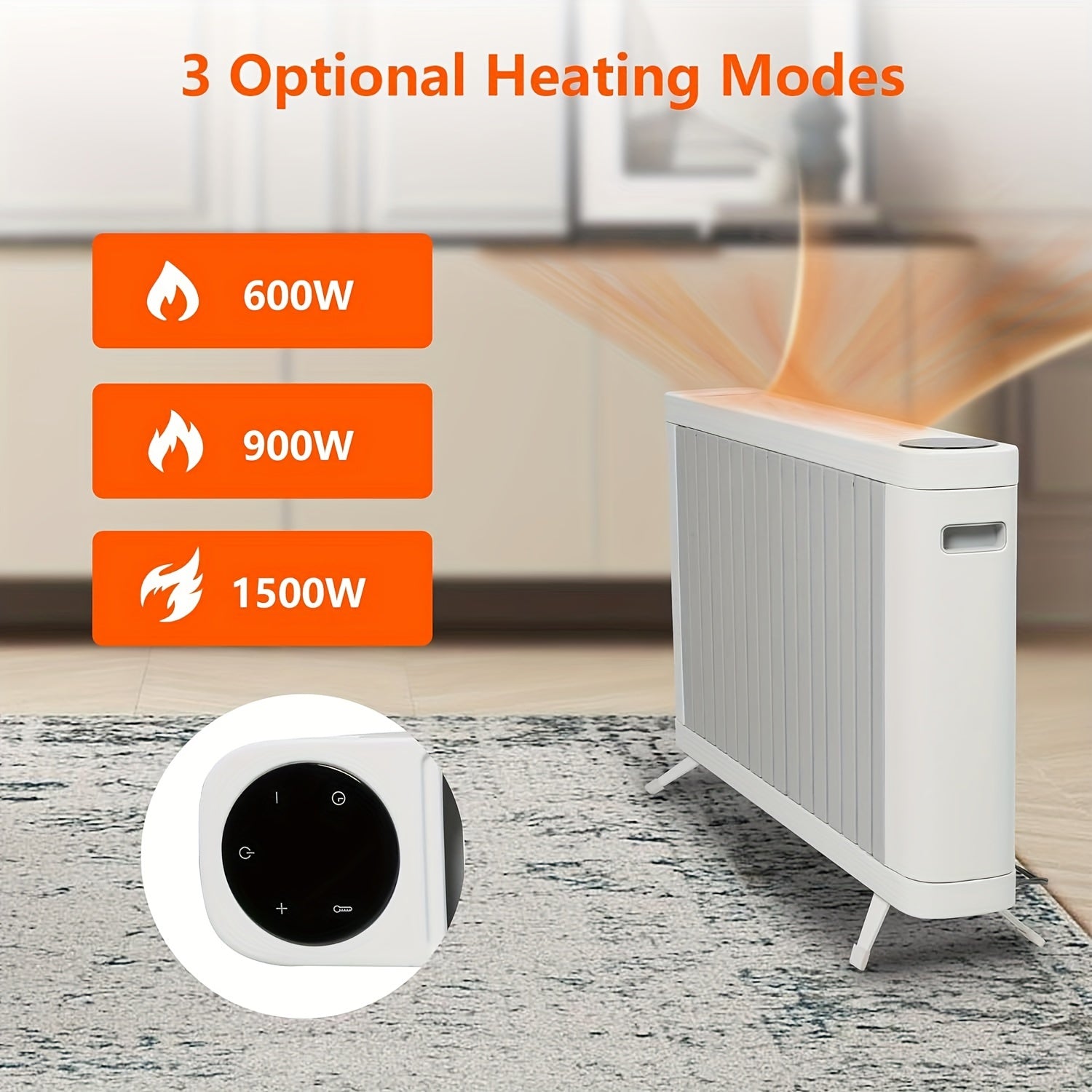 LUCKYERMORE 1500W Smart Space Heater with Thermostat & Timer, Smart Radiator Heating System, -Saving Quiet Operation, Overheat, & LCD Panel, Compact Portable Heater Suitable for Bedroom, Home Office, Small Rooms