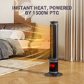 1500W PTC Tower Space Heater Featuring a 3D Flame Effect, Oscillating Function, Suitable for Large Rooms And Bedrooms, Portable Indoor Heater with a 12-Hour Timer