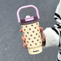 1pc Fashion Easy Vacuum Cup 16.23oz Dual-Drink Coffee Thermos with Handle, Portable Outdoor Sports Insulated Water Bottle