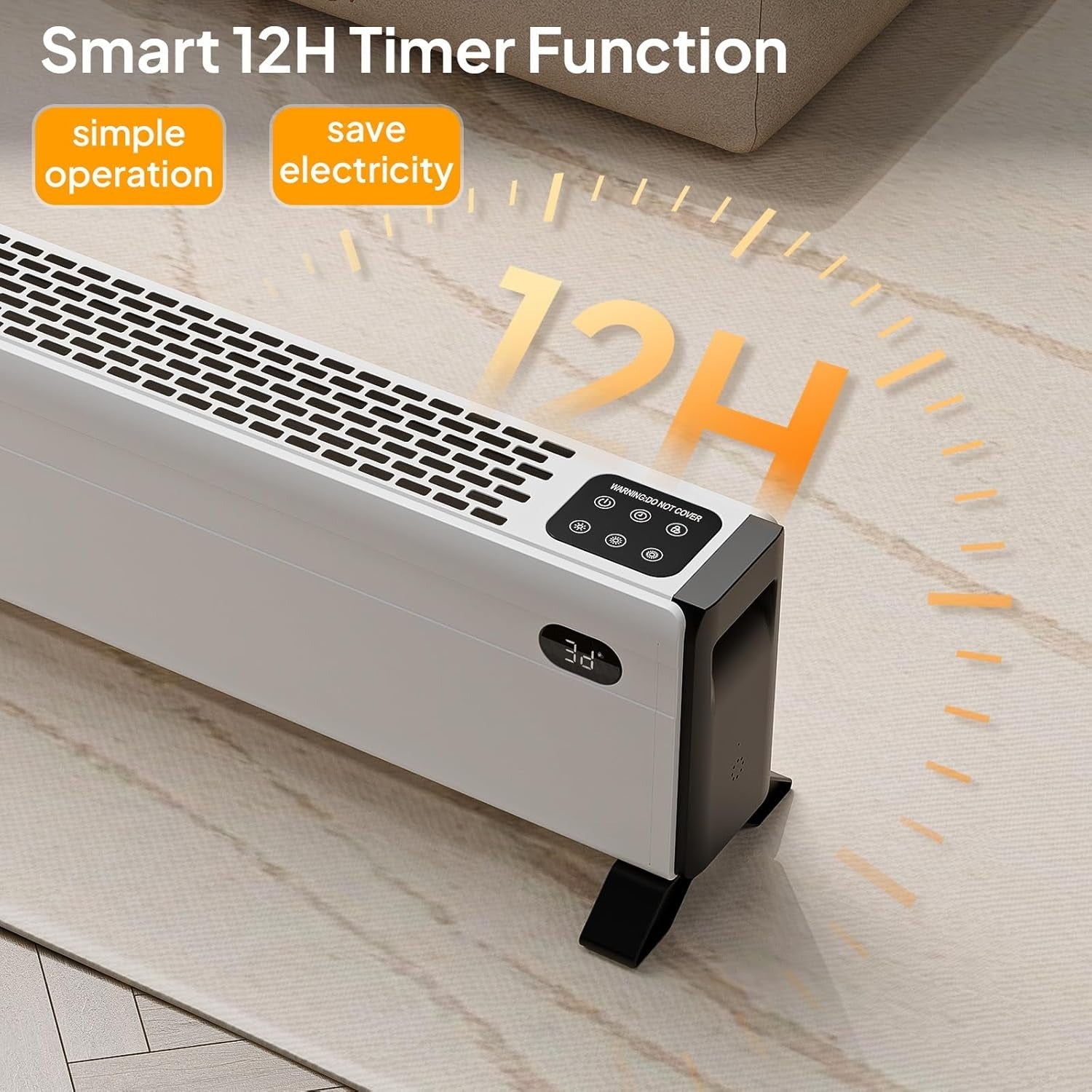 48''\u002F 32'' Electric Baseboard Heater, 1500W Convection Space Heater W\u002F Adjustable Heating Modes, Overheat & Tip-Over Protection for Indoor Home Bedroom Office