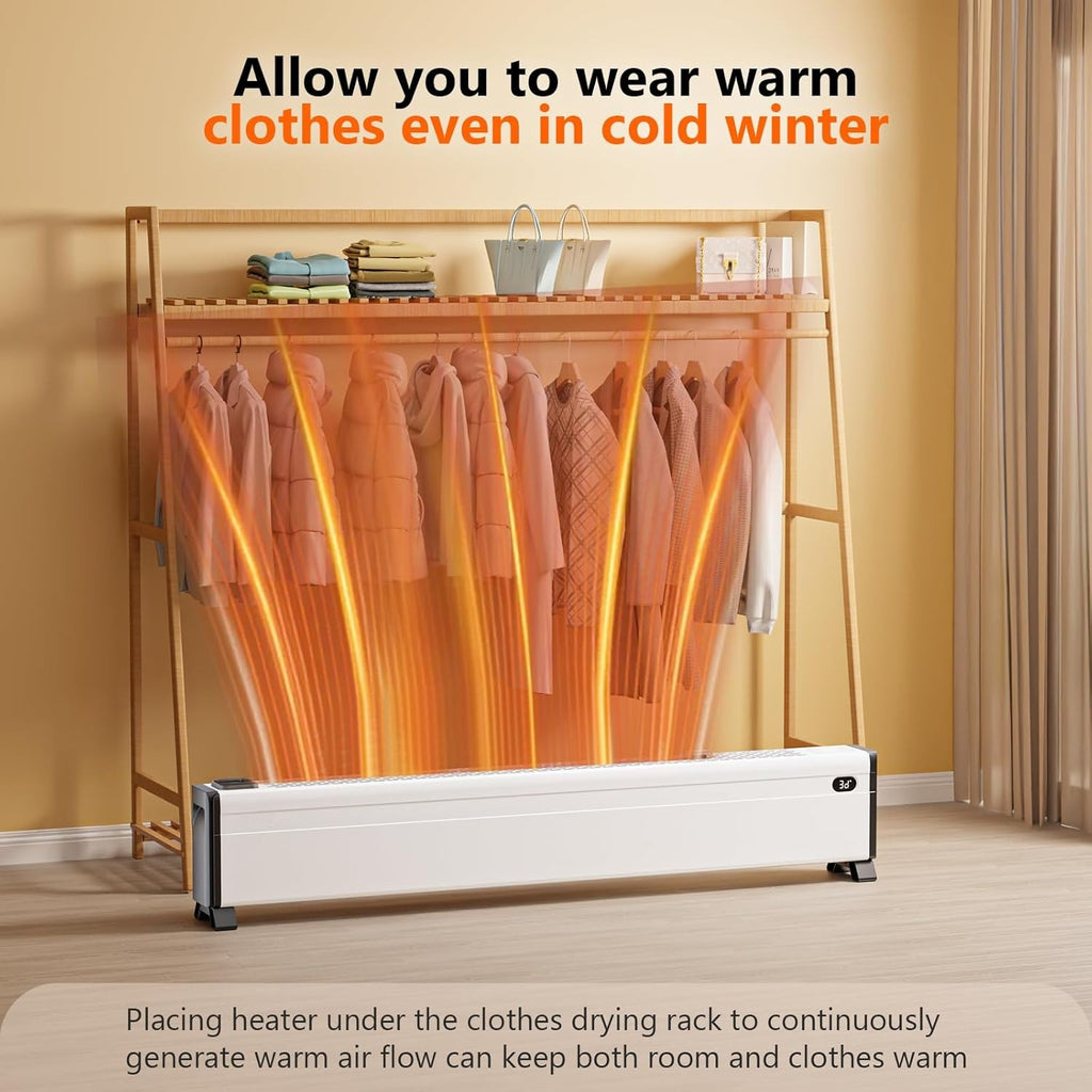 48''\u002F 32'' Electric Baseboard Heater, 1500W Convection Space Heater W\u002F Adjustable Heating Modes, Overheat & Tip-Over Protection for Indoor Home Bedroom Office