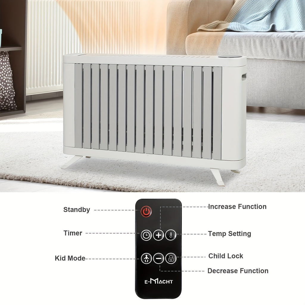Electric Space Heater (600W-1500W) with LED Touch Screen Control, Tip-Over And Overheat Protection, 3 Heating Modes, Portable Heater for Bedroom Home Office