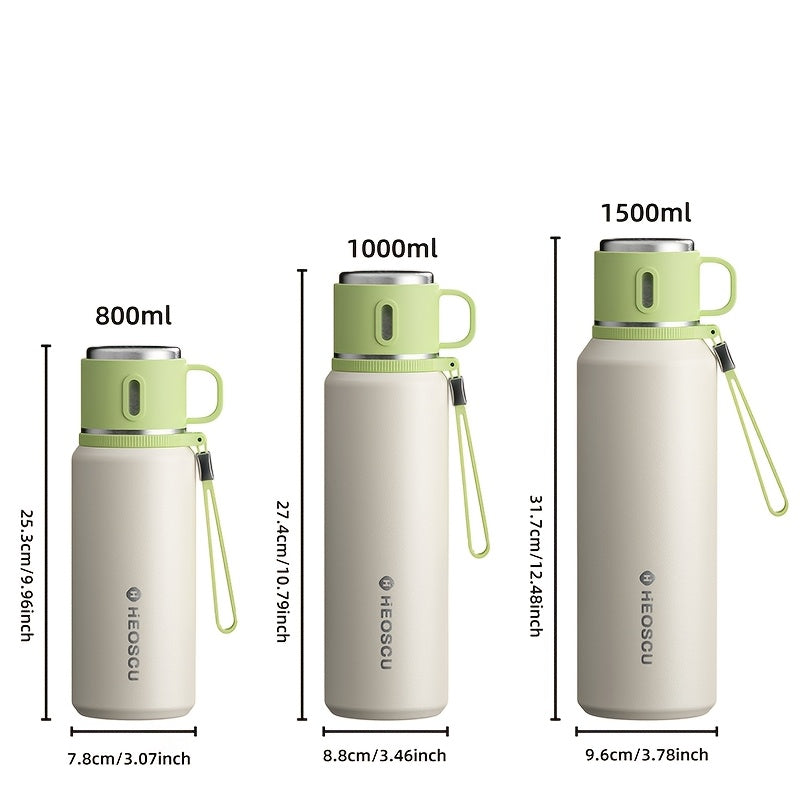 A Stainless Steel Vacuum Cup That Separates Tea And Water, Keeps Drinks Hot Or Cold for 24 Hours, Is Portable And Leak-Proof, Has an Attractive Design, Comes with a Strap, And Is Suitable for Outdoor Activities, Camping, And As a Practical Gift