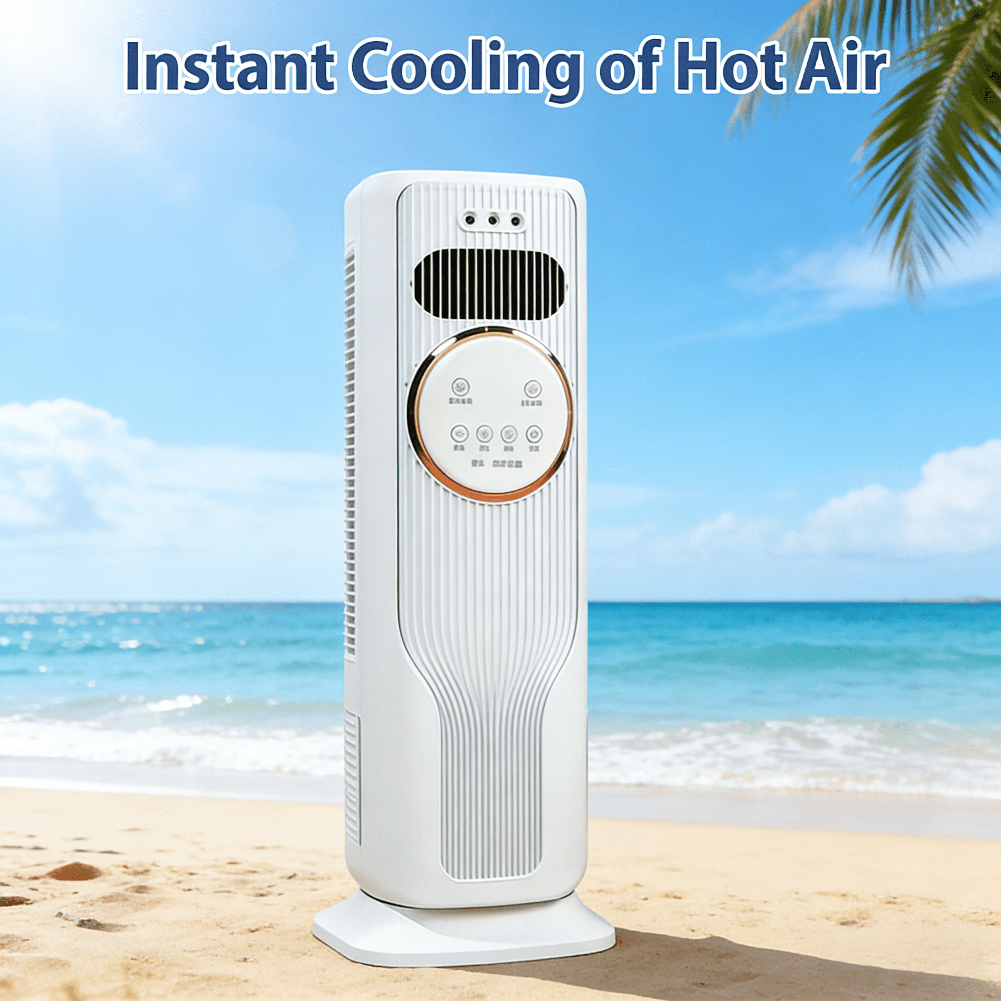 Powerful Cooling & Heating Tower Fan, 90° Wide-Angle Airflow, 3 Speeds, 2 Temperature Modes, LED Display, Low Noise for Open Living Space and Home Office