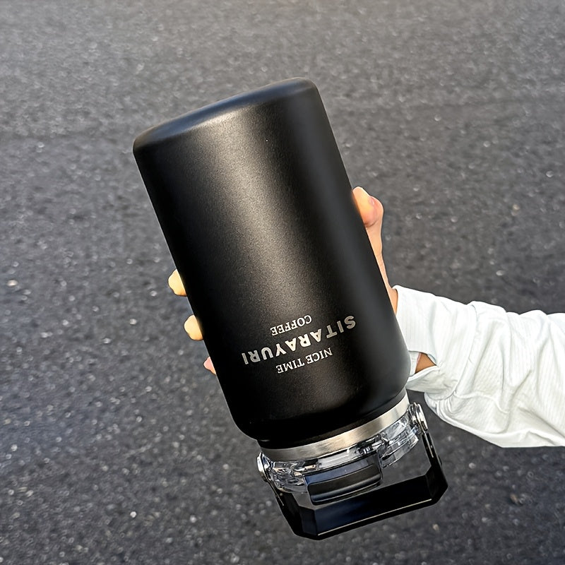 1pc Easy Large-Capacity Ice Bucket Cup 40.58oz\u002F50.72oz Outdoor Stainless Steel Kettle Wide Handle One Lid Dual-Use Thermos Portable Travel Cold-Insulated Cup