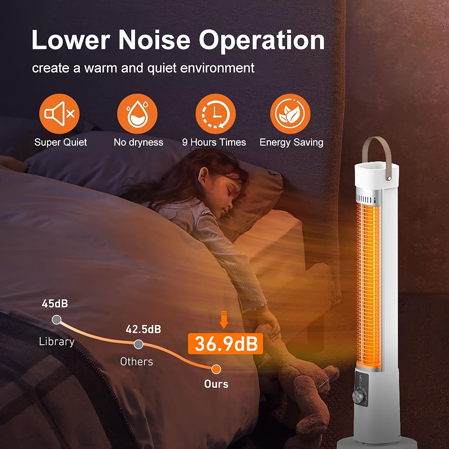 1500W Portable Infrared Heater, Indoor Outdoor Tower Space Heater with Tip-Over & Overheat Protection, 60° Oscillation, Remote Control, 12H Timer, for Patio, Living Room, Office, Nursery, Pet-Friendly