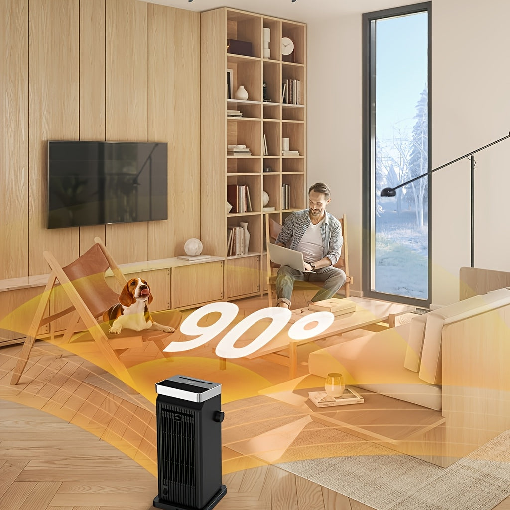 1500W Space Heater, Quick Heating Indoor Heaters, Portable Ceramic Electric Heaters for Home with Thermostat, 90° Oscillation