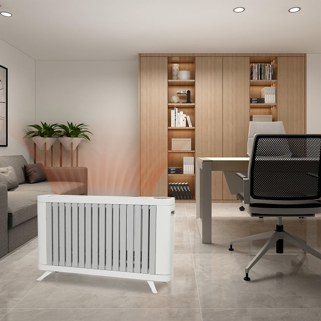 Electric Space Heater (600W-1500W) with LED Touch Screen Control, Tip-Over And Overheat Protection, 3 Heating Modes, Portable Heater for Bedroom Home Office