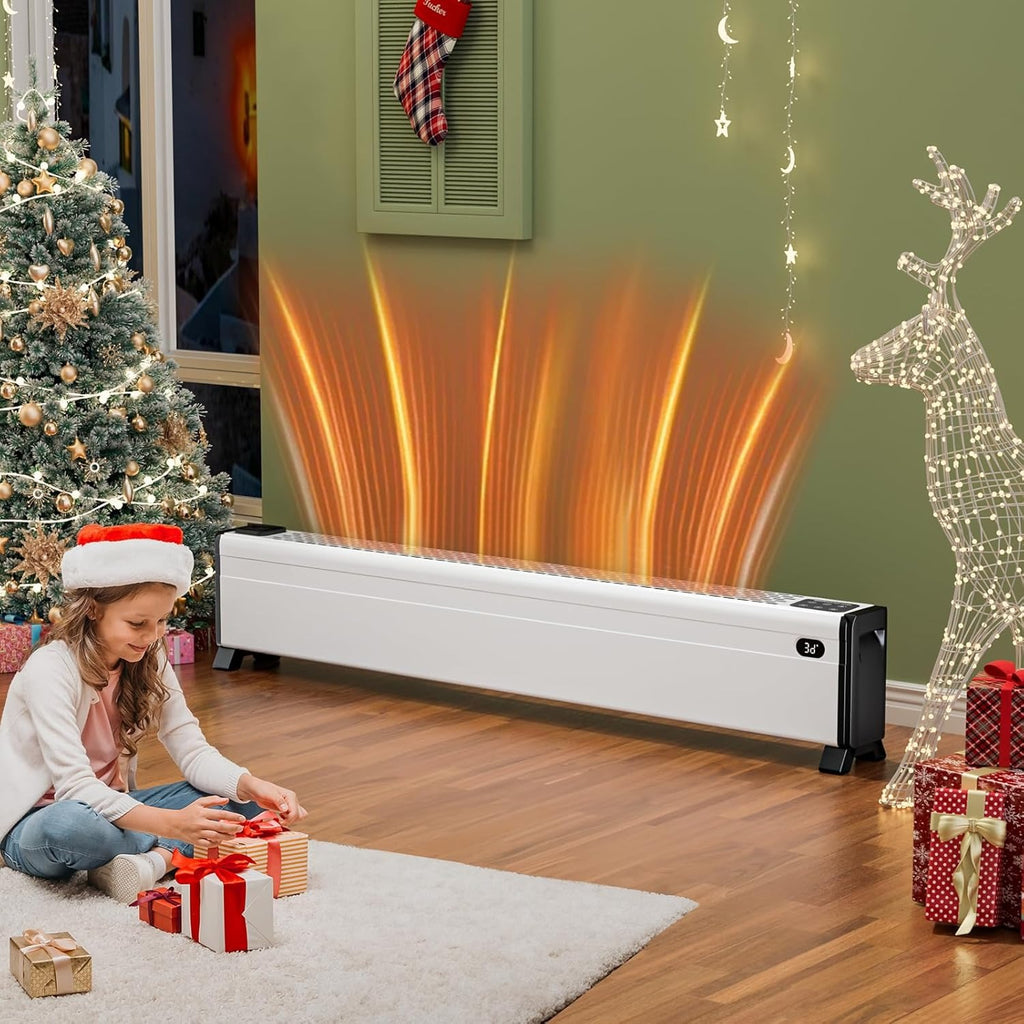 48''\u002F 32'' Electric Baseboard Heater, 1500W Convection Space Heater W\u002F Adjustable Heating Modes, Overheat & Tip-Over Protection for Indoor Home Bedroom Office