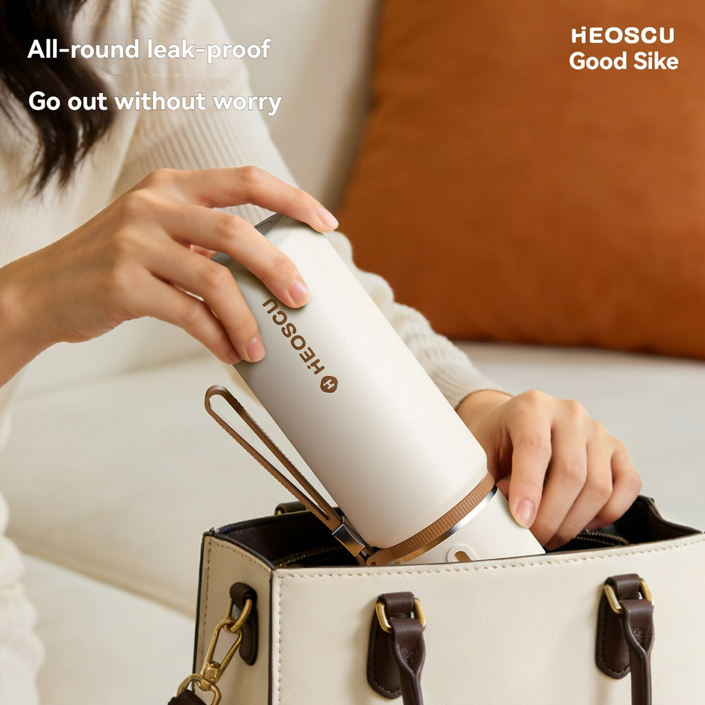 A Stainless Steel Vacuum Cup That Separates Tea And Water, Keeps Drinks Hot Or Cold for 24 Hours, Is Portable And Leak-Proof, Has an Attractive Design, Comes with a Strap, And Is Suitable for Outdoor Activities, Camping, And As a Practical Gift