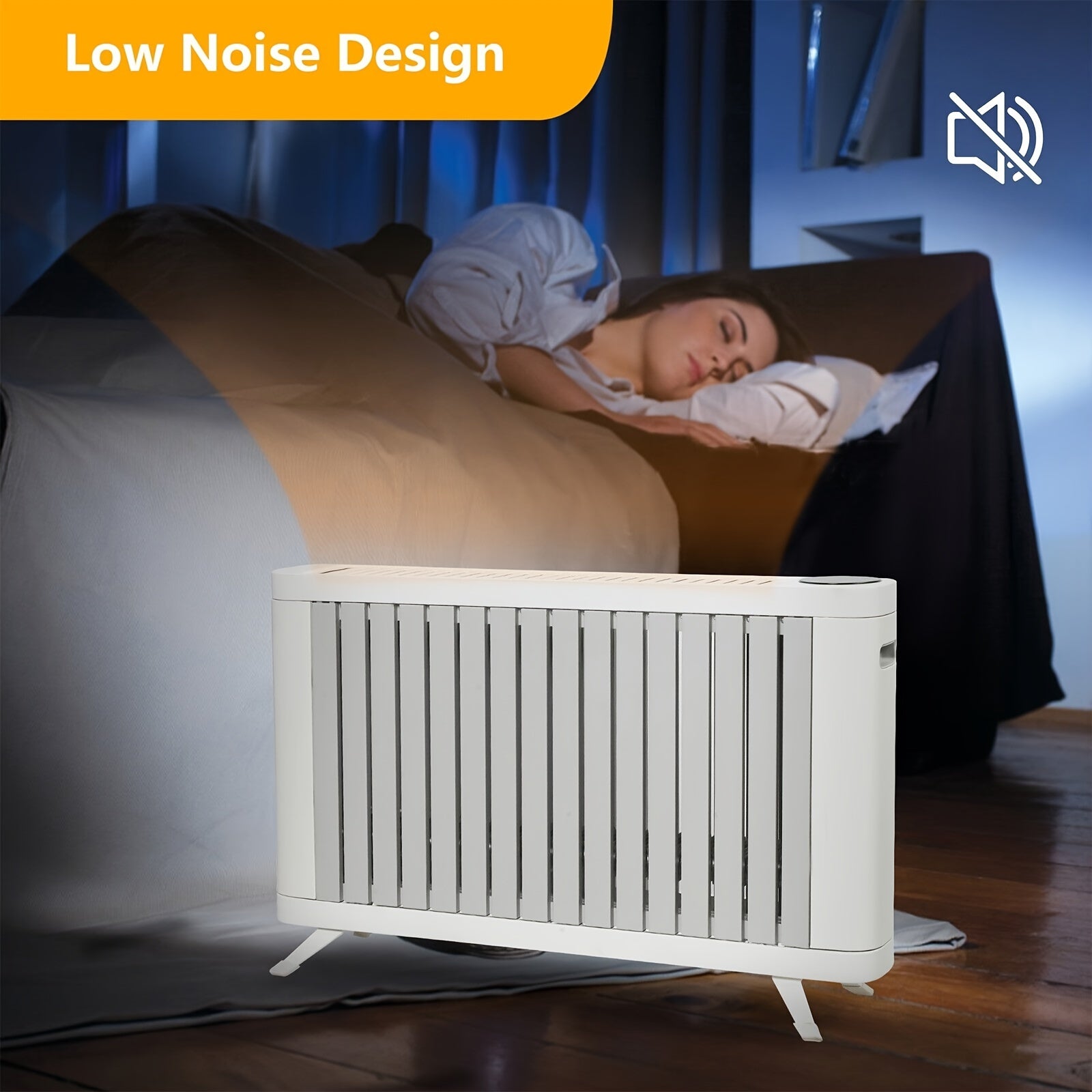 Electric Space Heater (600W-1500W) with LED Touch Screen Control, Tip-Over And Overheat Protection, 3 Heating Modes, Portable Heater for Bedroom Home Office