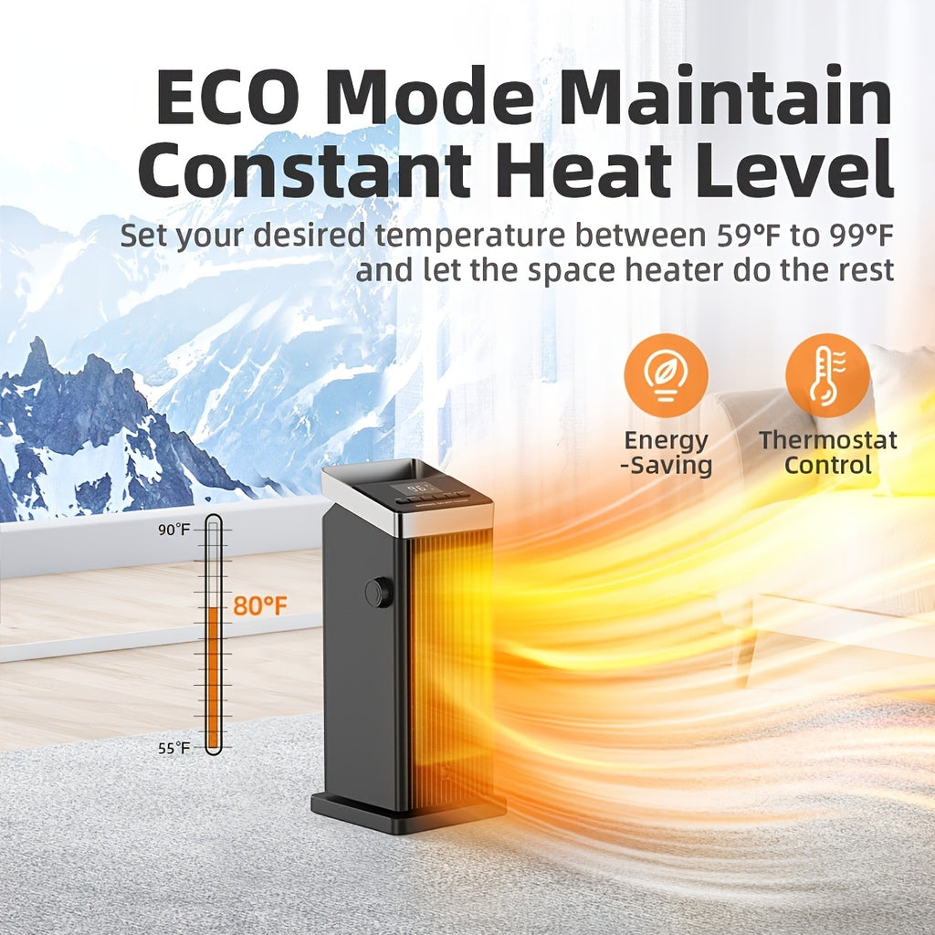 1500W Space Heater, Quick Heating Indoor Heaters, Portable Ceramic Electric Heaters for Home with Thermostat, 90° Oscillation