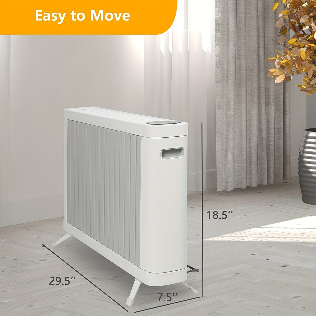 Electric Space Heater (600W-1500W) with LED Touch Screen Control, Tip-Over And Overheat Protection, 3 Heating Modes, Portable Heater for Bedroom Home Office